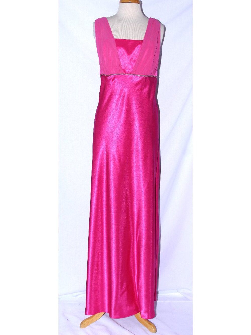 Poly USA 2686 Charmeuse Satin Goddess Gown-Size 5X- FUCHSIA-NEW W/Tags